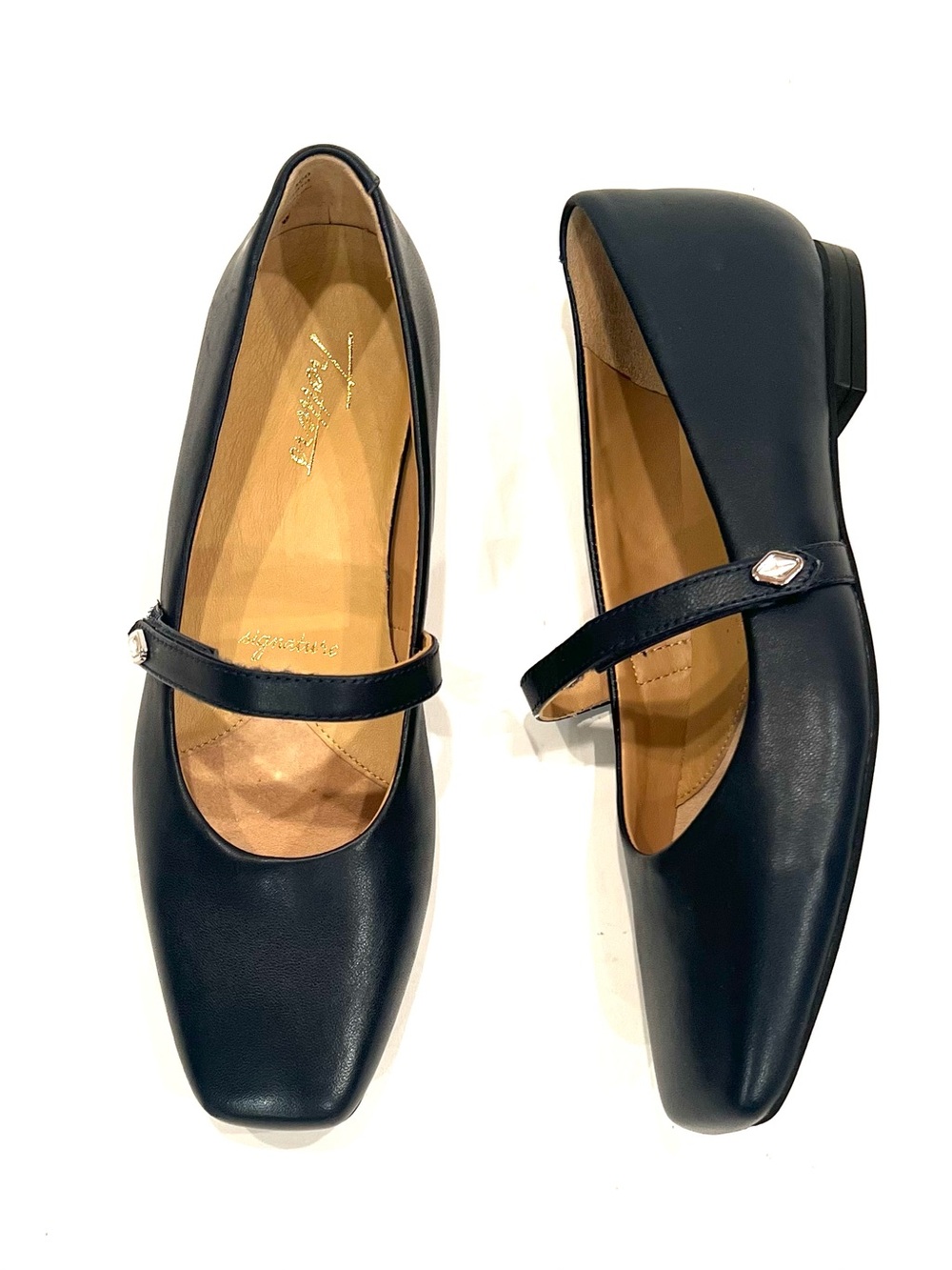Trotters Hazel Navy Blue Square Toe Diamond Accent Mary Jane Flats Womens 8.5 N